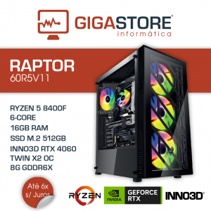 Desktop Gaming RAPTOR-60R5V11 RYZEN 5 8400F 16GB RAM 512GB SSD W11